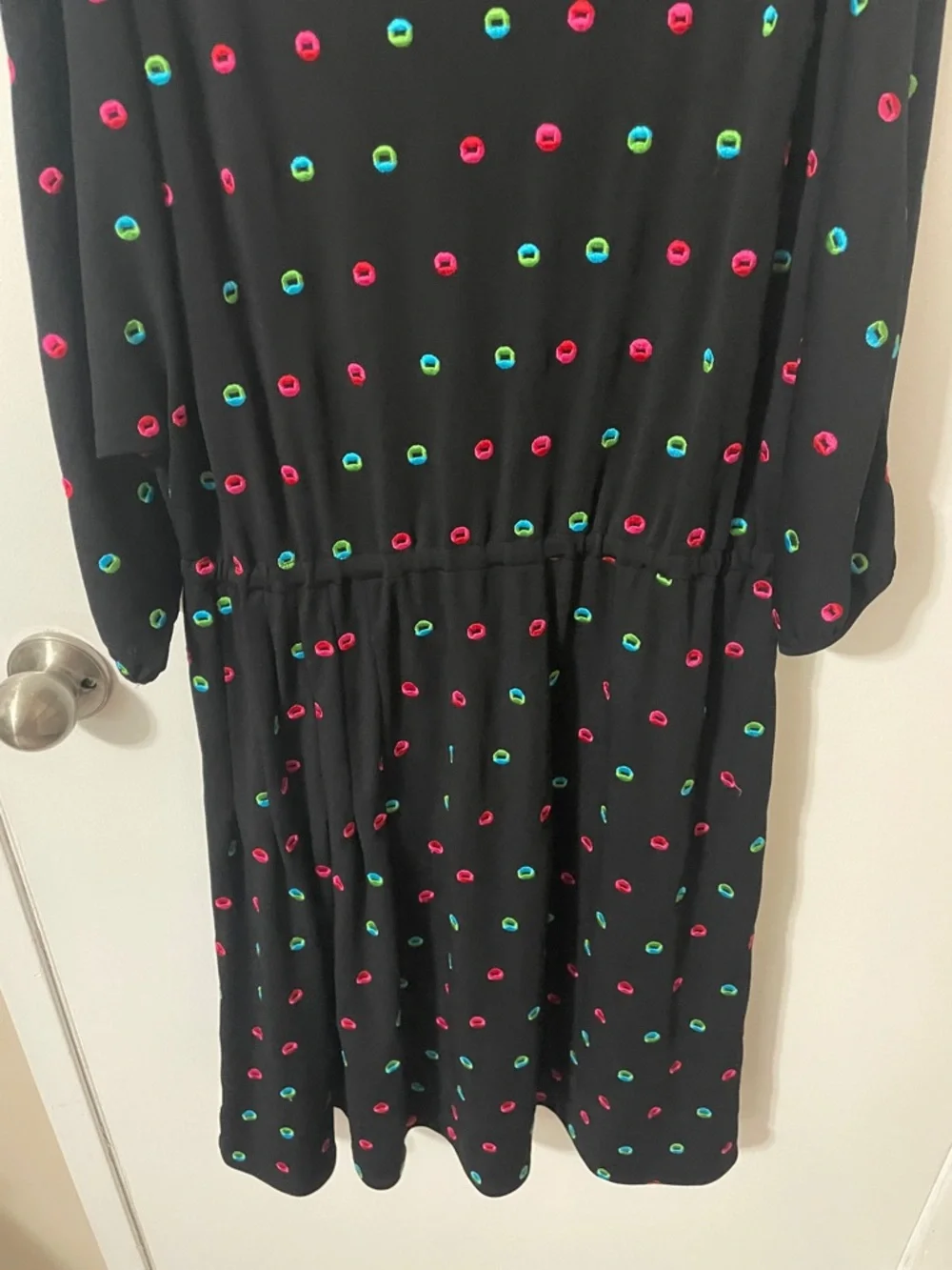 Marc by Marc Jacobs Black Dress with Embroidered Dots Size Medium - Picture 12 of 13